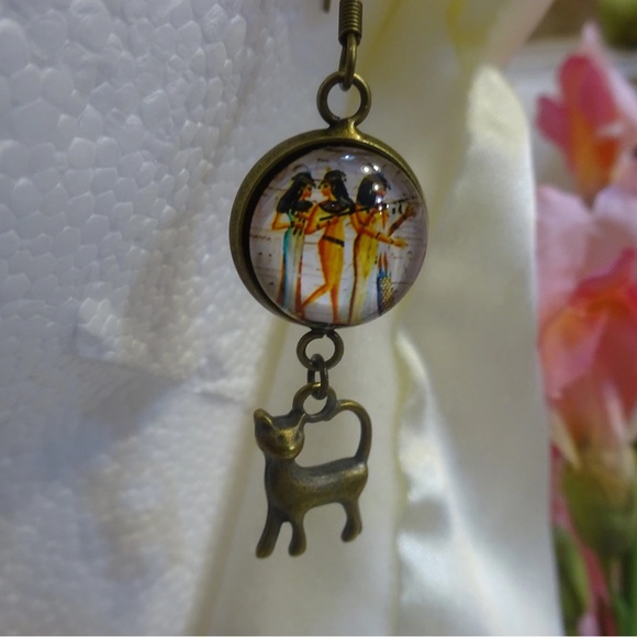 Three Egyptian Goddesses Earrings - Picture 1 of 4